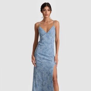 Alice + Olivia Blue Midi Dress